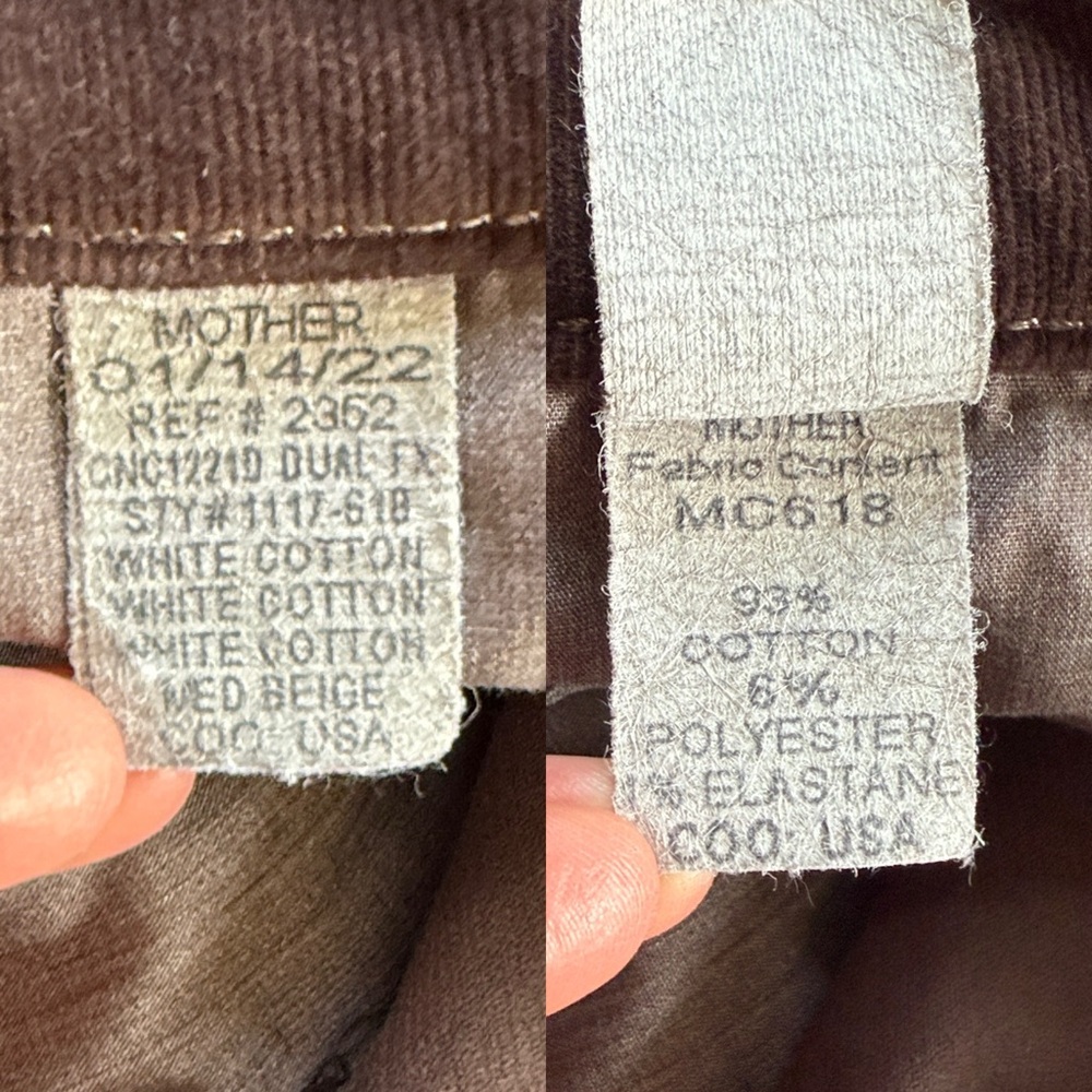 MOTHER The Hustler Ankle Fray Corduroy Pants Size 25* - Picture 14 of 15